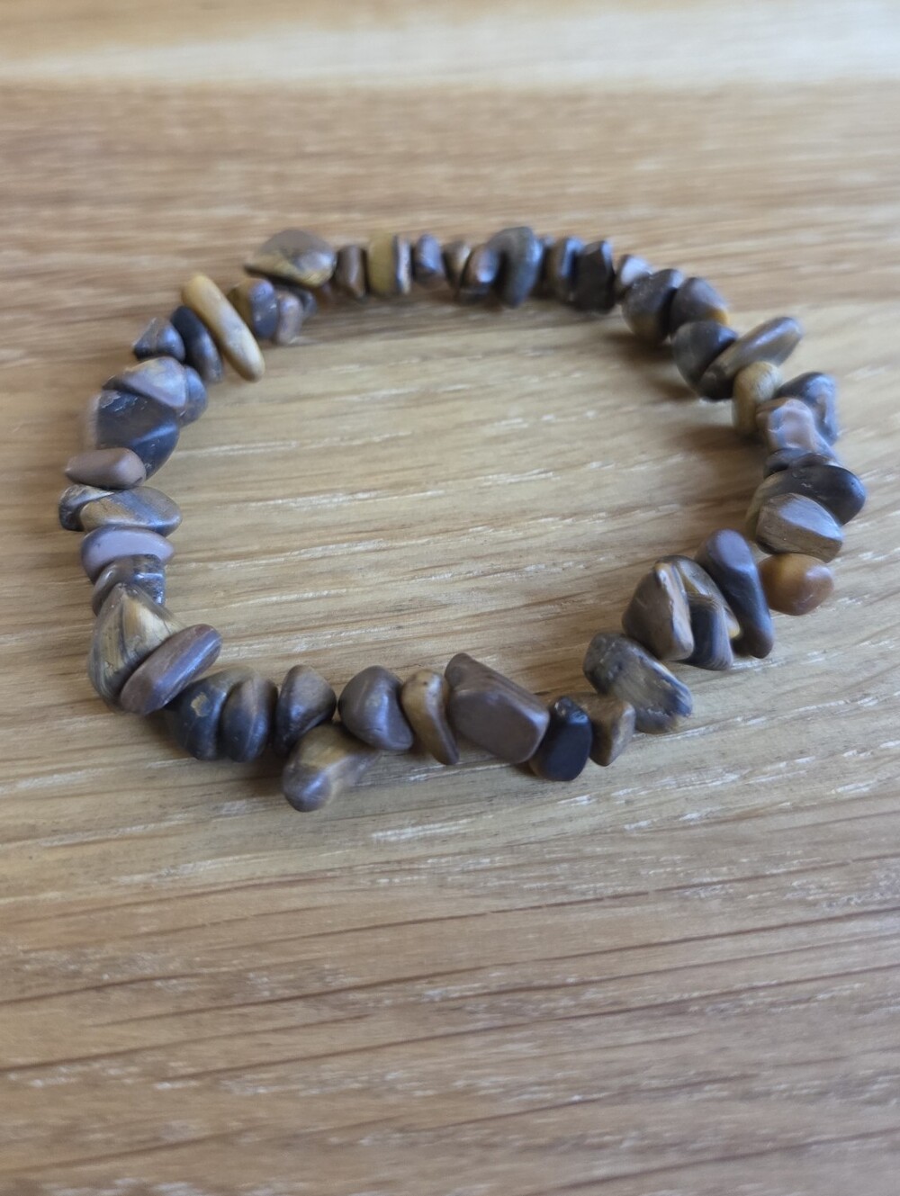 Tiger Eye Chip Beads Stretch Bracelet - Hand Crafted - Picture 4 of 11
